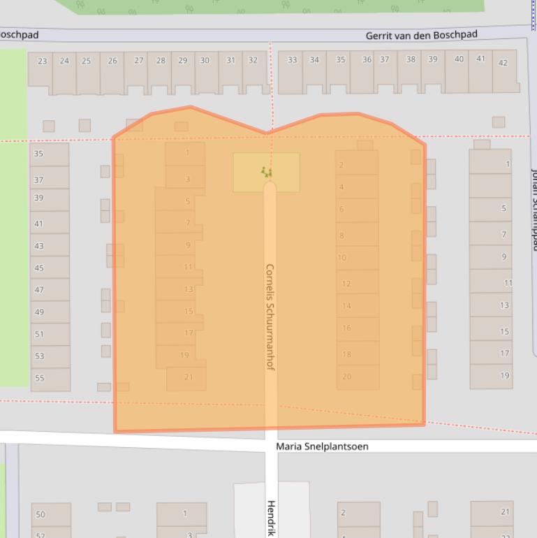 Kaart van postcodegebied 1106WR.