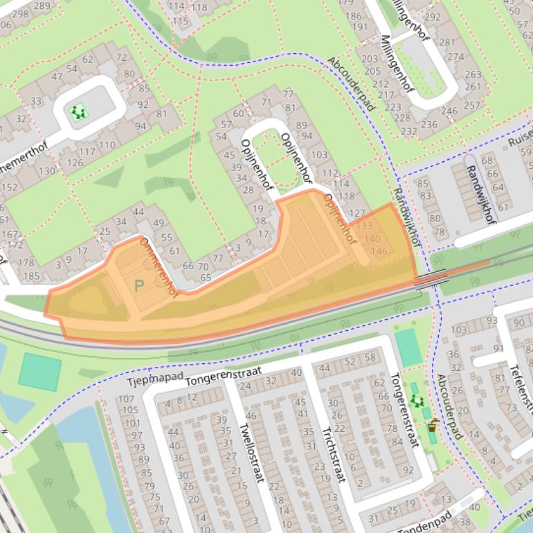 Kaart van postcodegebied 1106XZ.