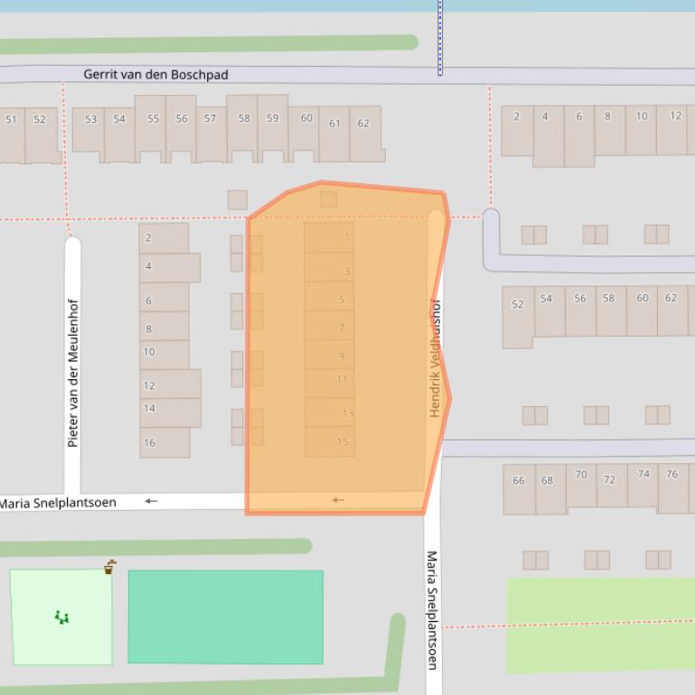 Kaart van postcodegebied 1106ZA.