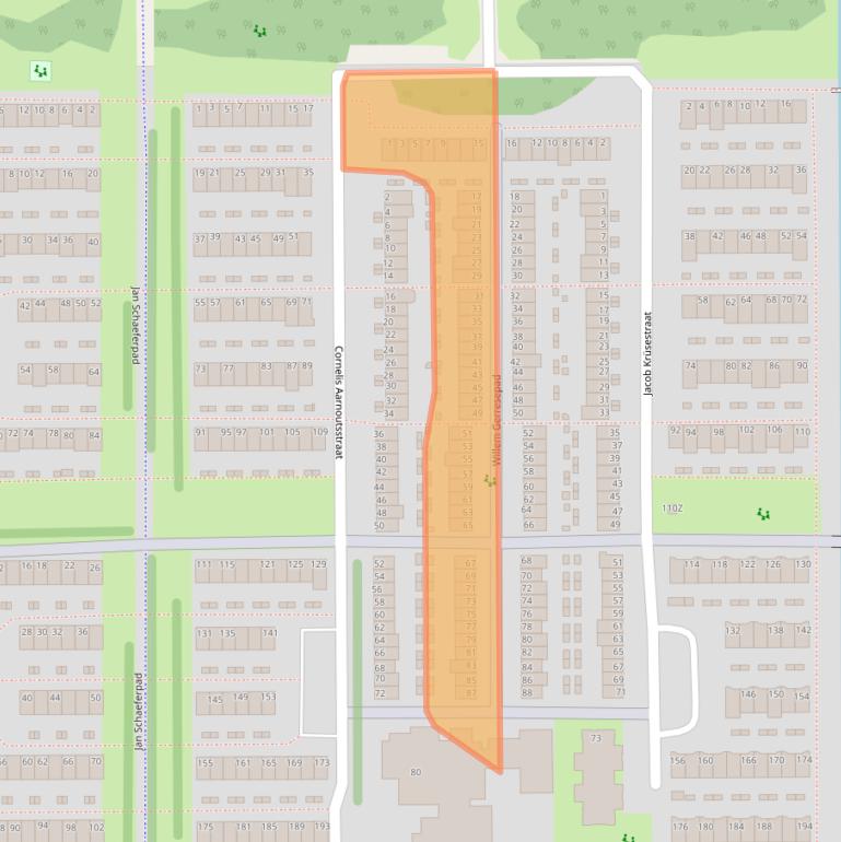 Kaart van postcodegebied 1106ZH.
