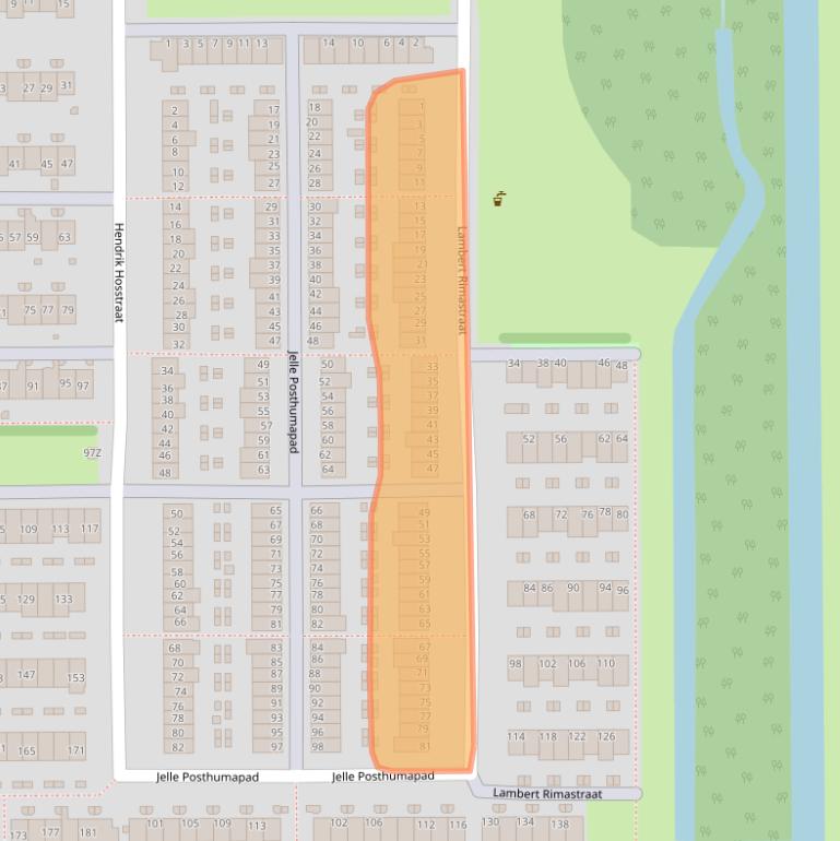 Kaart van postcodegebied 1106ZS.