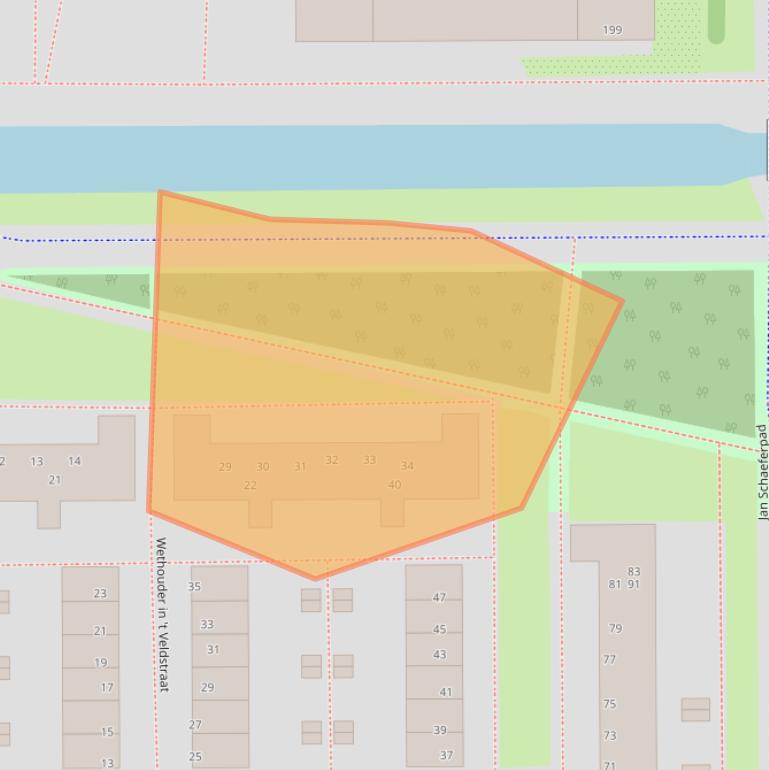 Kaart van postcodegebied 1107AP.
