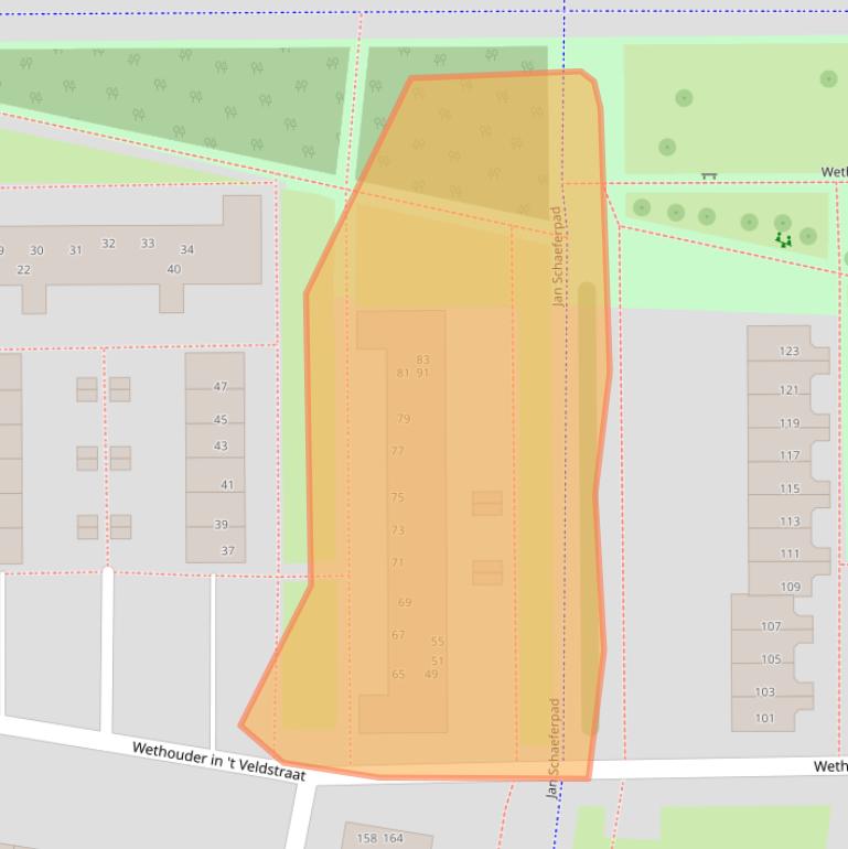 Kaart van postcodegebied 1107AX.