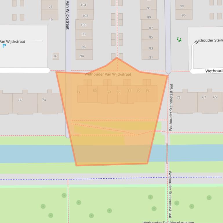 Kaart van postcodegebied 1107BS.