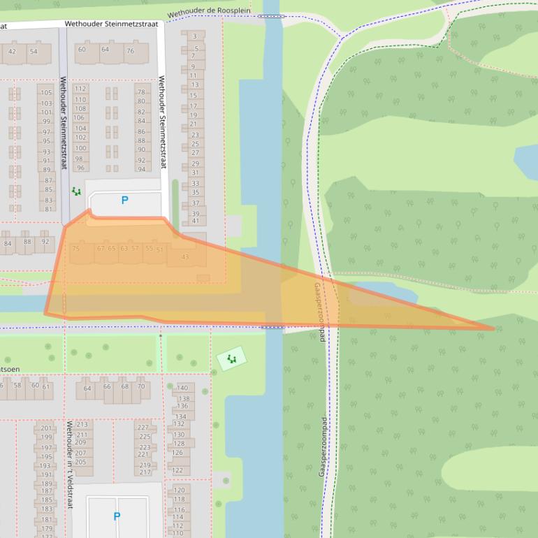Kaart van postcodegebied 1107BW.