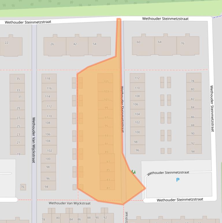 Kaart van postcodegebied 1107BX.