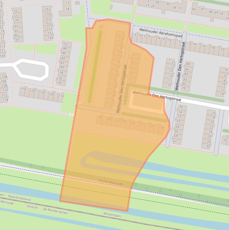 Kaart van postcodegebied 1107DA.