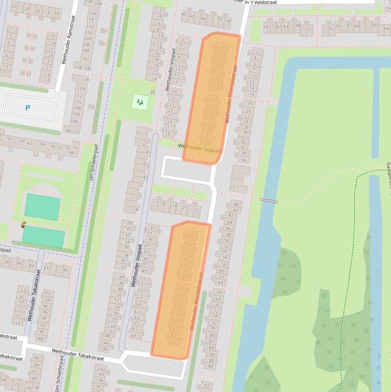 Kaart van postcodegebied 1107DJ.