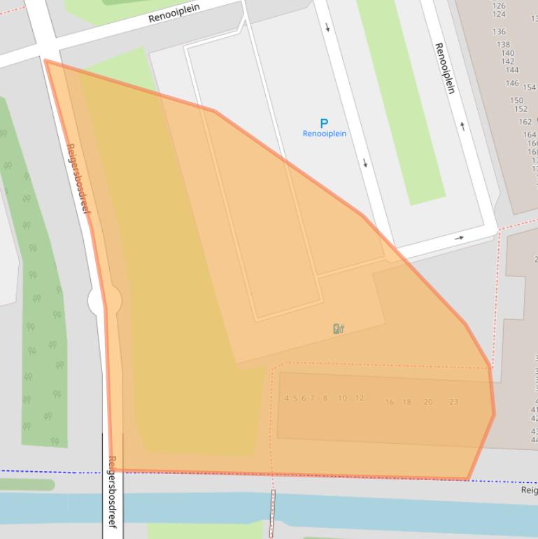 Kaart van postcodegebied 1107EA.