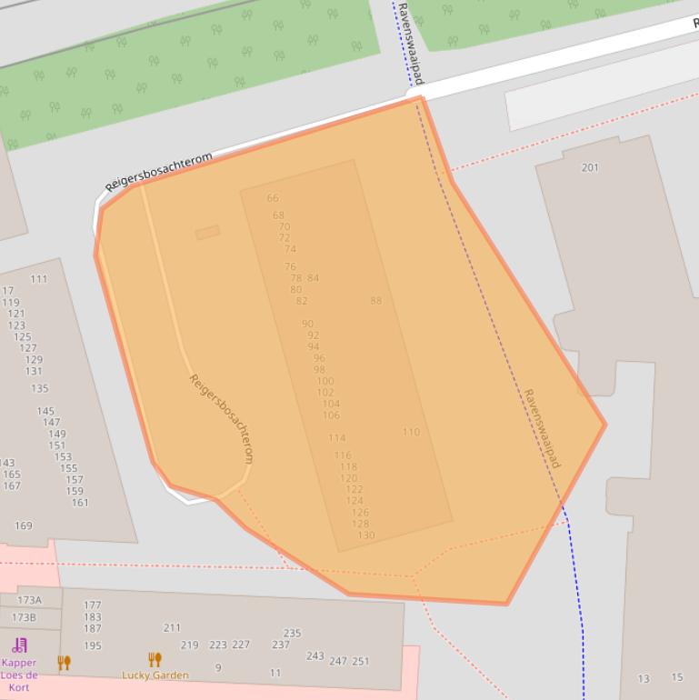 Kaart van postcodegebied 1107EG.