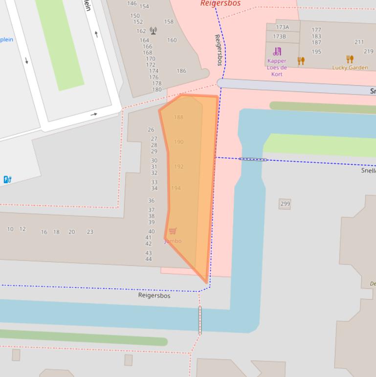 Kaart van postcodegebied 1107ET.