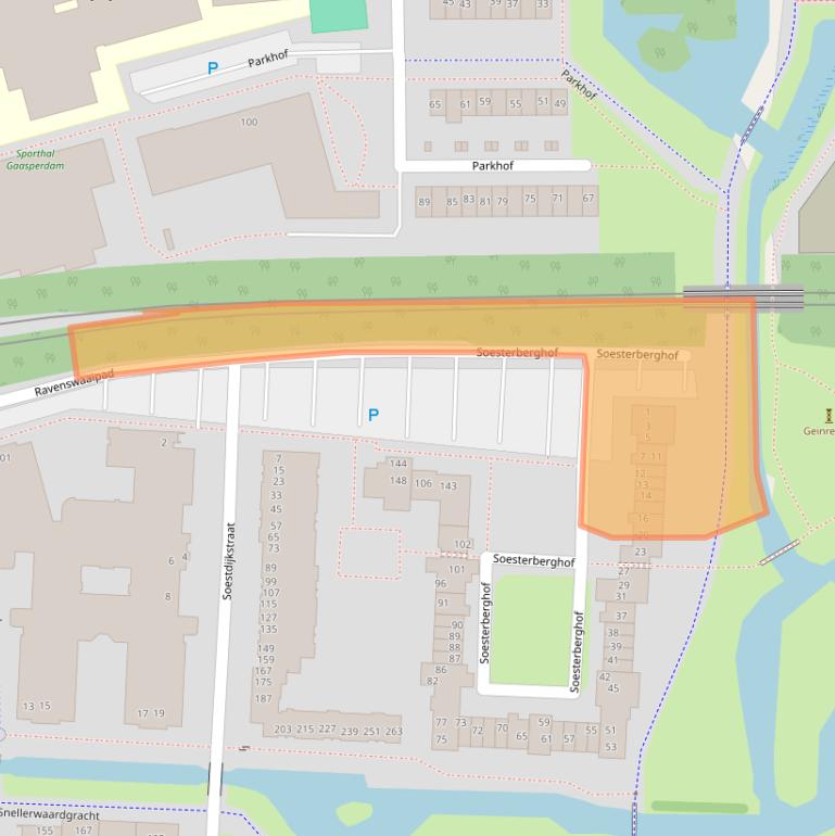 Kaart van postcodegebied 1107GM.