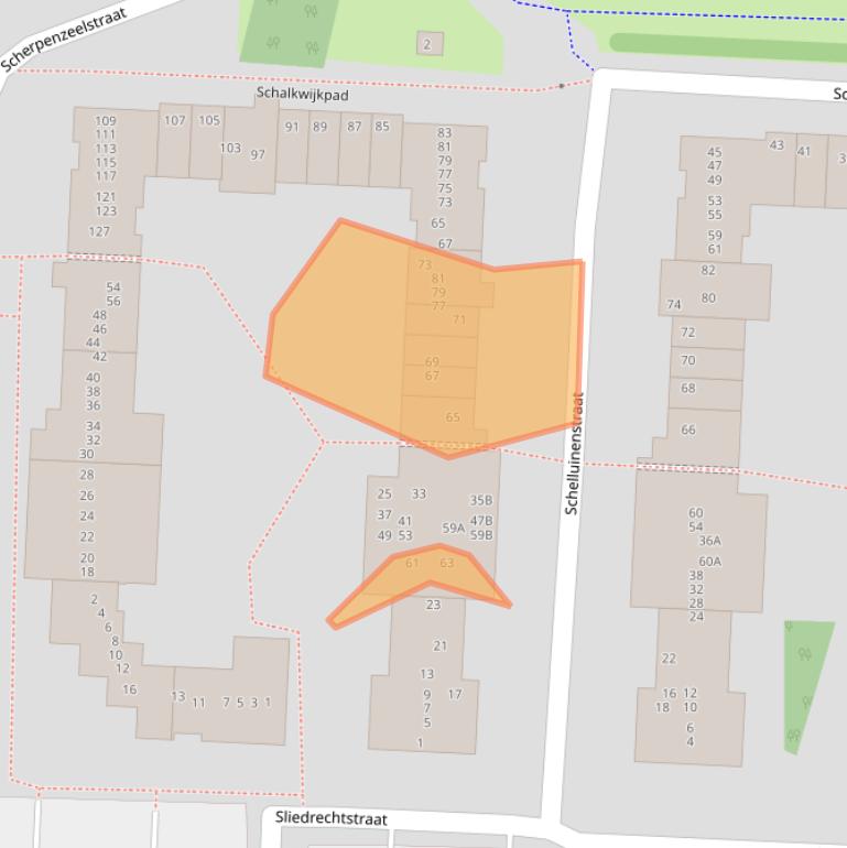 Kaart van postcodegebied 1107JG.