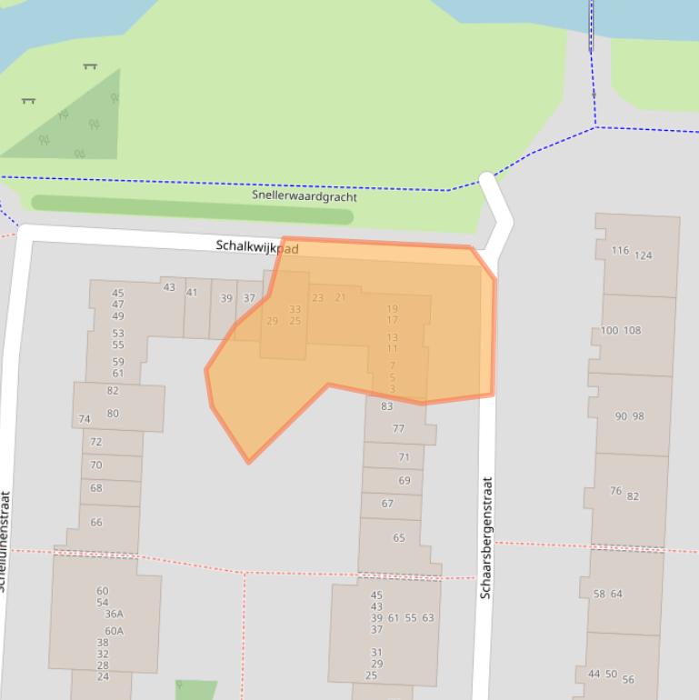 Kaart van postcodegebied 1107JL.