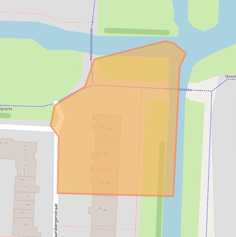 Kaart van postcodegebied 1107JX.