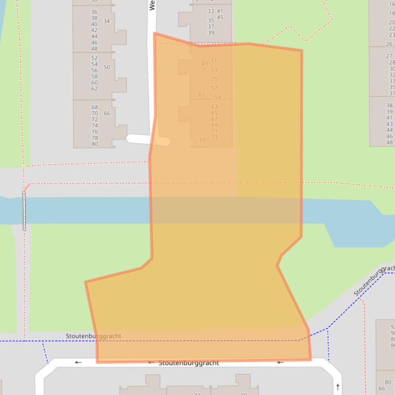 Kaart van postcodegebied 1107KE.