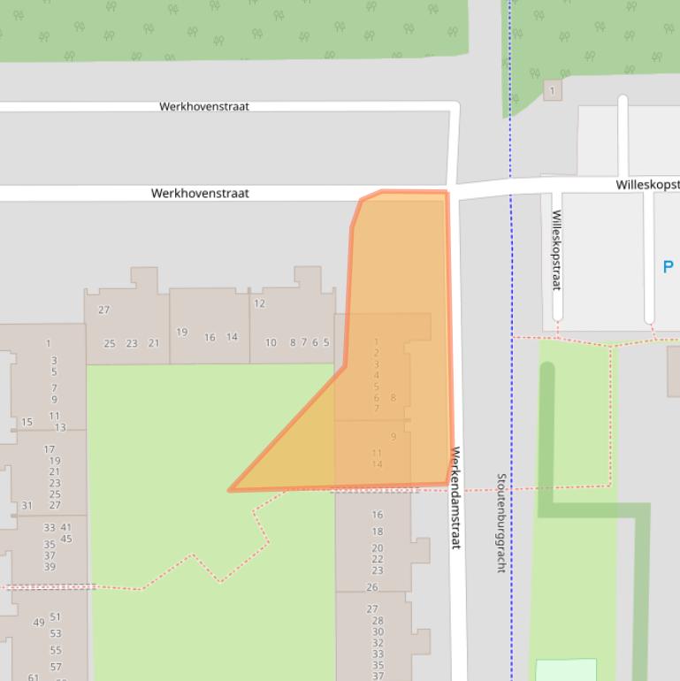 Kaart van postcodegebied 1107KJ.