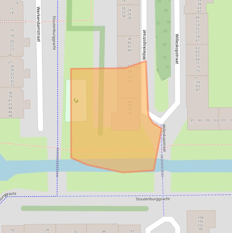 Kaart van postcodegebied 1107KV.