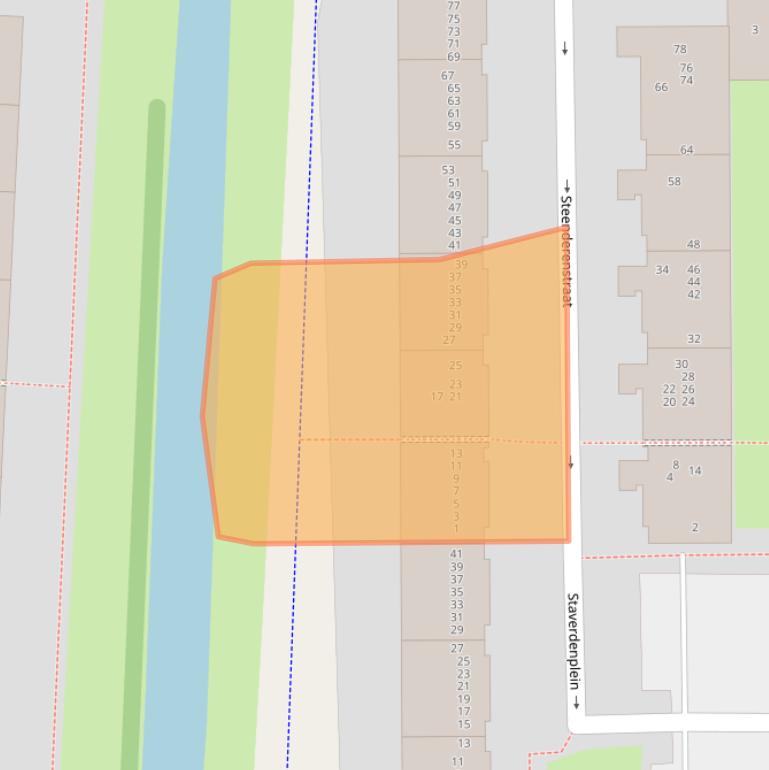 Kaart van postcodegebied 1107LA.