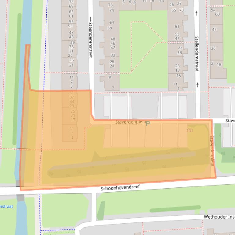 Kaart van postcodegebied 1107LE.