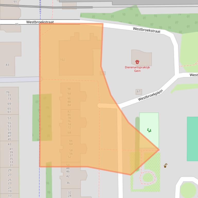 Kaart van postcodegebied 1107ND.