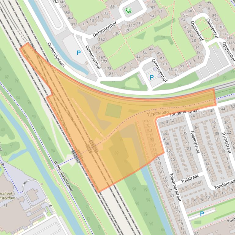 Kaart van postcodegebied 1107PC.