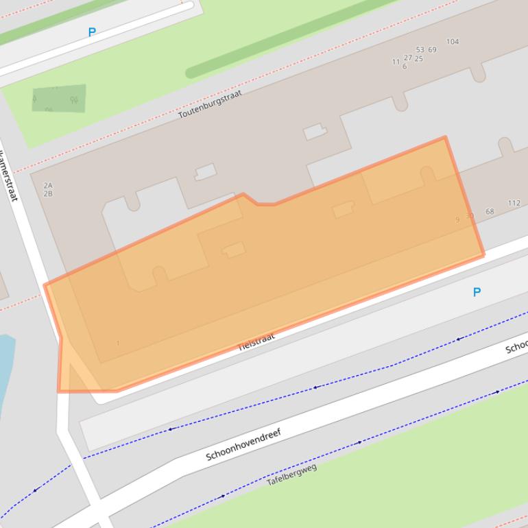 Kaart van postcodegebied 1107PZ.