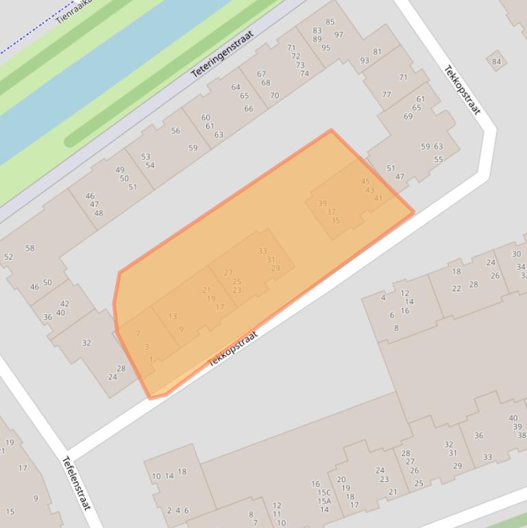 Kaart van postcodegebied 1107RR.