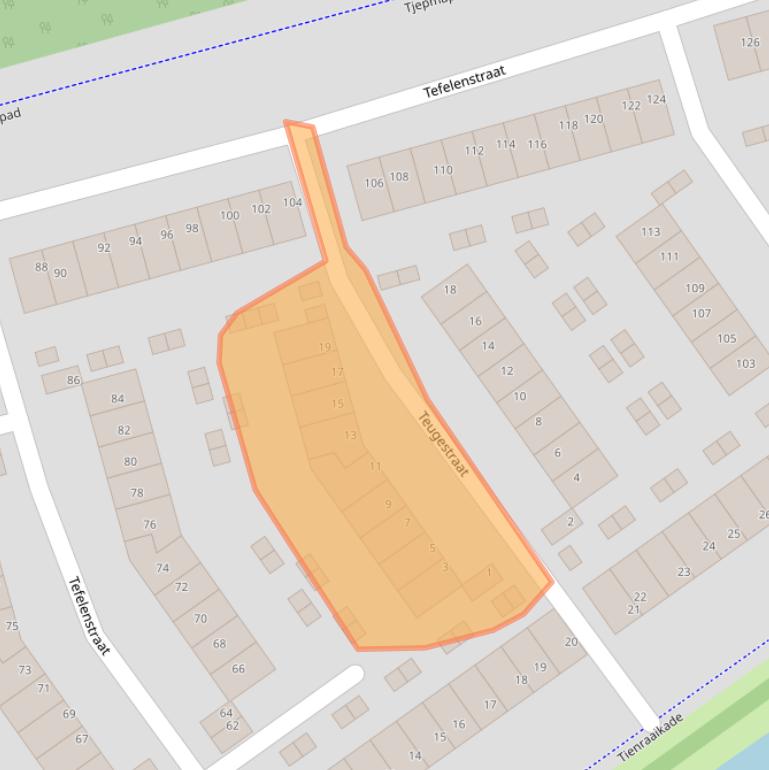 Kaart van postcodegebied 1107SB.