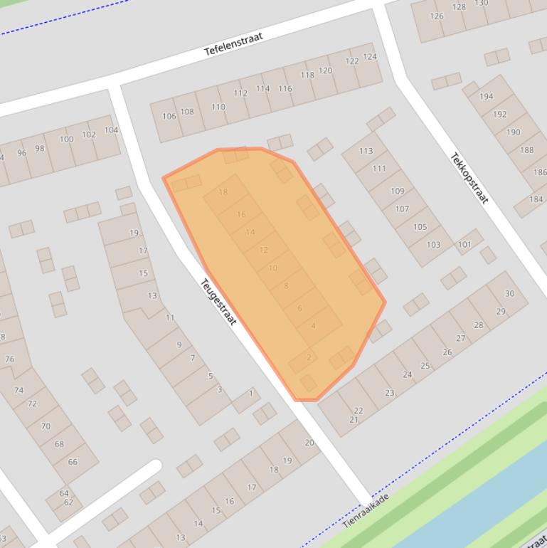 Kaart van postcodegebied 1107SC.