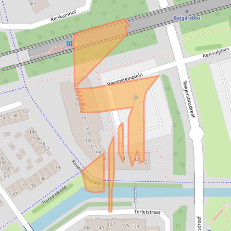 Kaart van postcodegebied 1107SR.