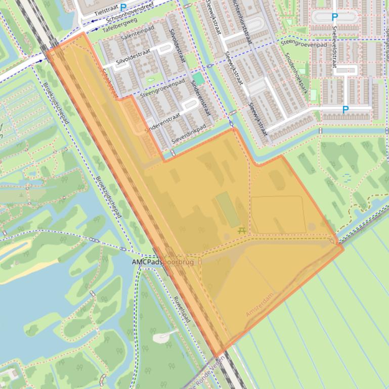 Kaart van postcodegebied 1107TB.