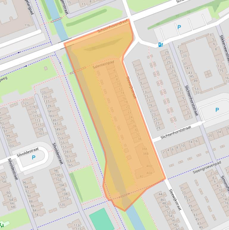 Kaart van postcodegebied 1107TV.