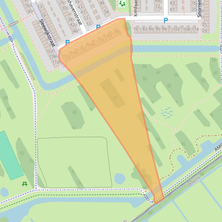 Kaart van postcodegebied 1107VC.