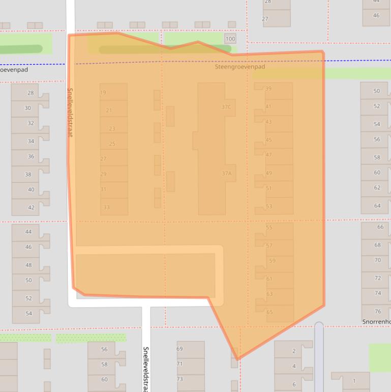 Kaart van postcodegebied 1107VS.