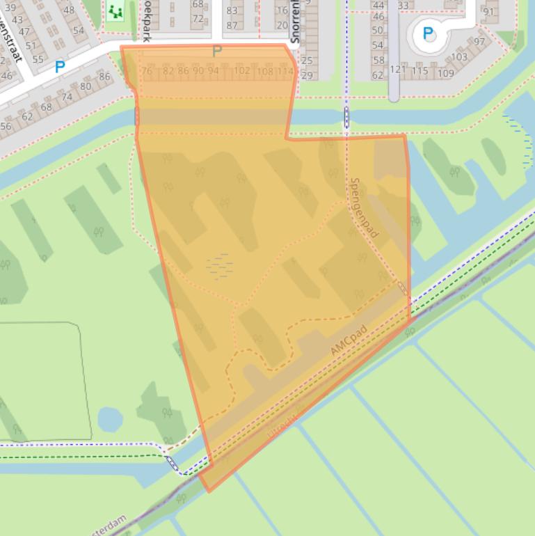 Kaart van postcodegebied 1107VX.