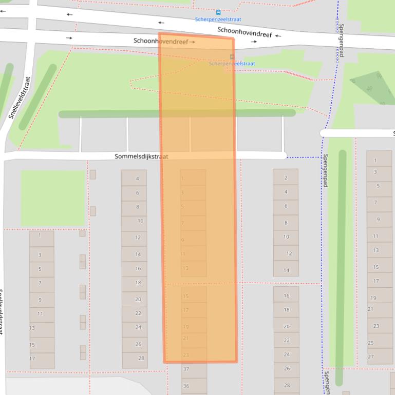 Kaart van postcodegebied 1107WD.