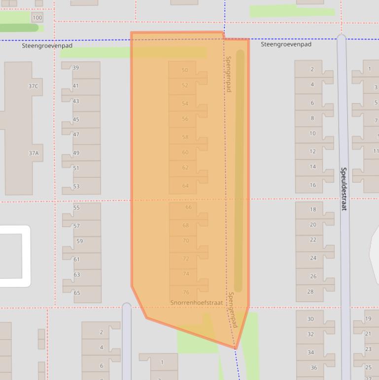 Kaart van postcodegebied 1107WJ.