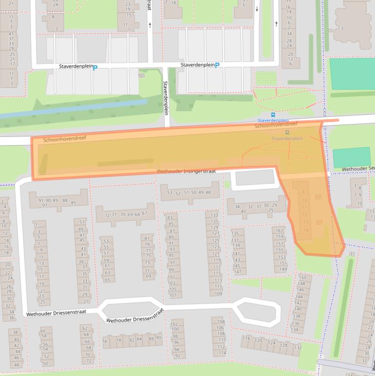 Kaart van postcodegebied 1107XA.