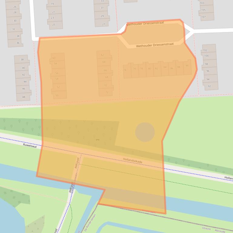 Kaart van postcodegebied 1107XL.