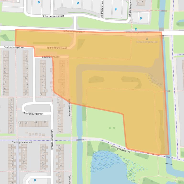 Kaart van postcodegebied 1107ZX.