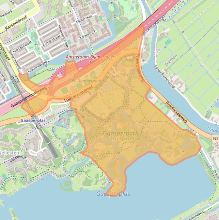 Kaart van postcodegebied 1108AZ.