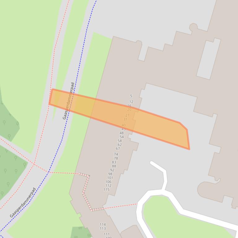 Kaart van postcodegebied 1108GJ.