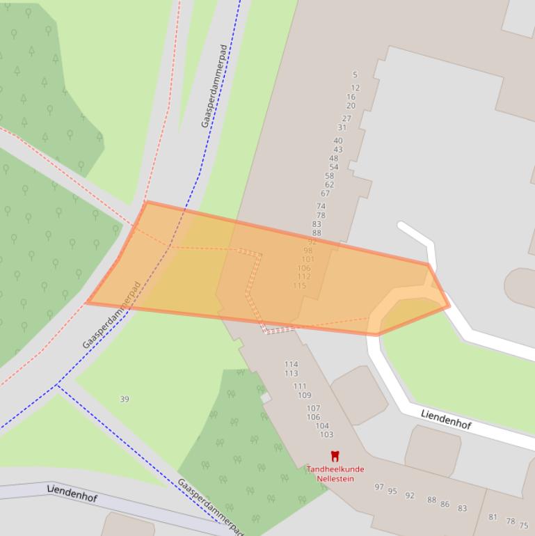 Kaart van postcodegebied 1108GM.