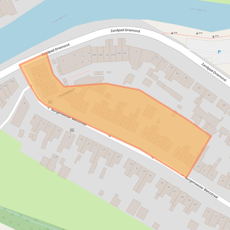 Kaart van postcodegebied 1109AJ.