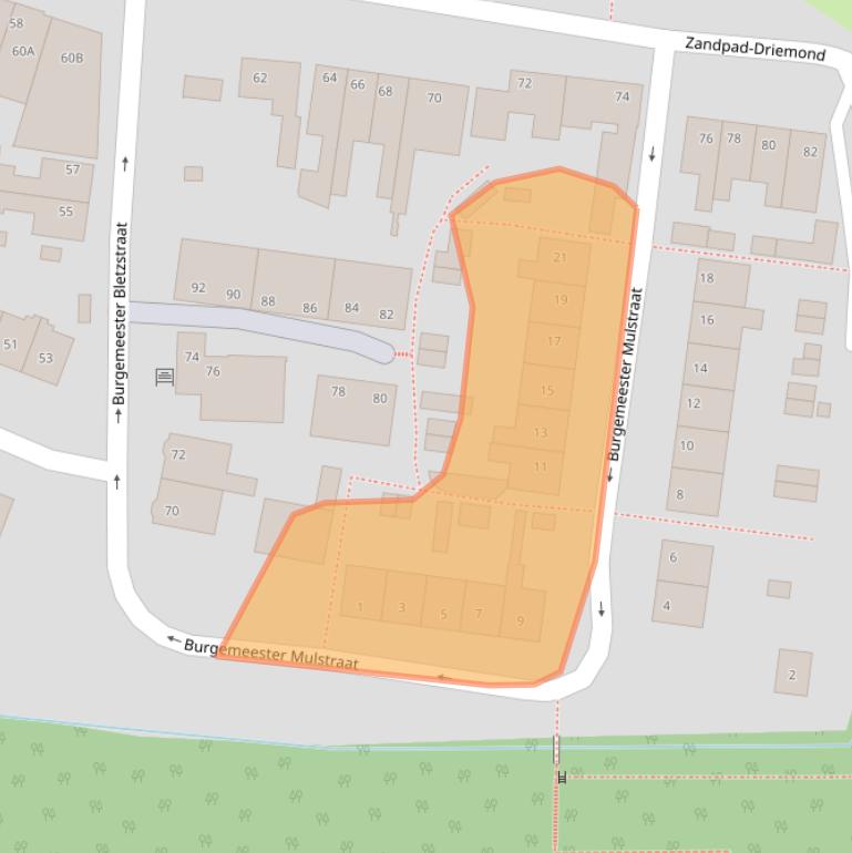 Kaart van postcodegebied 1109AN.