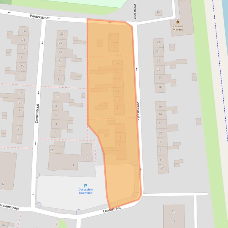 Kaart van postcodegebied 1109AS.