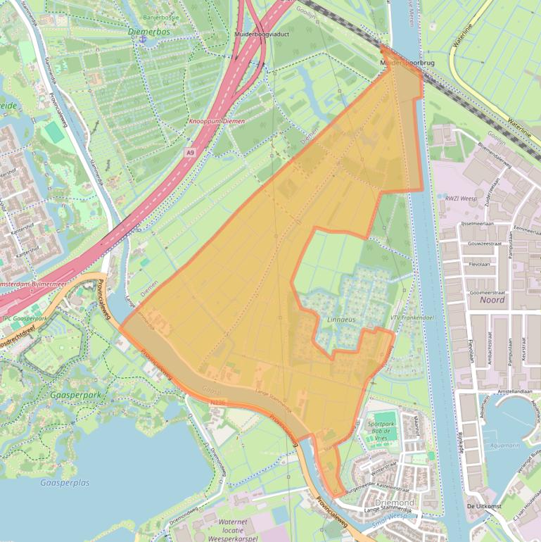 Kaart van postcodegebied 1109BN.