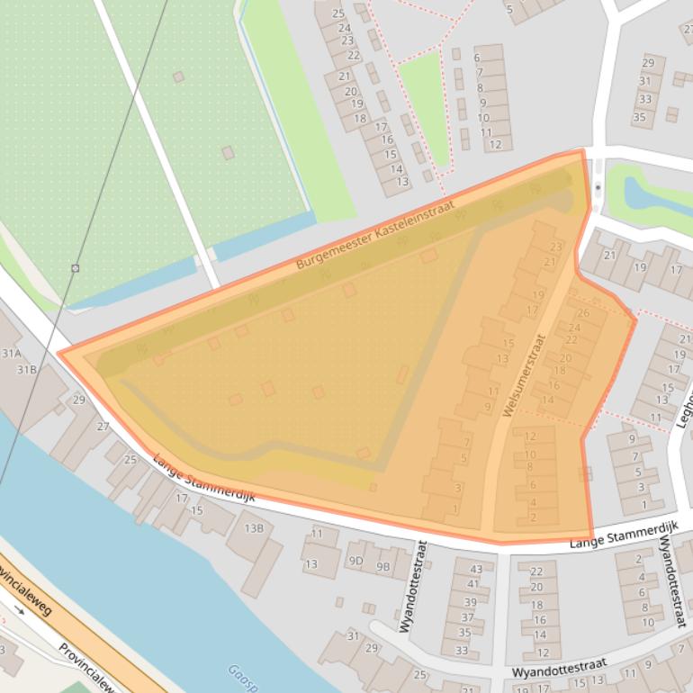 Kaart van postcodegebied 1109BV.