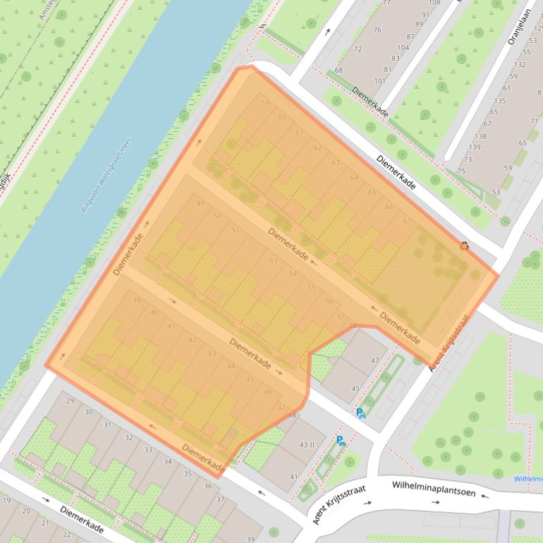 Kaart van postcodegebied 1111AC.